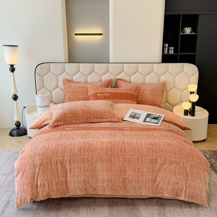 91家纺网 家纺一手货源 找家纺 喜四方 2025新款超细旦婴儿宝宝绒印花四件套 都市柏林