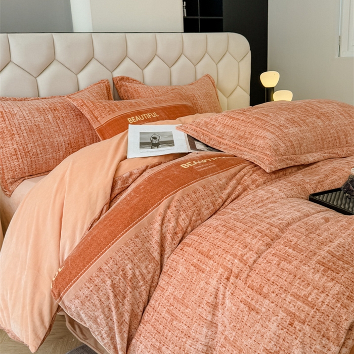 91家纺网 家纺一手货源 找家纺 喜四方 2025新款超细旦婴儿宝宝绒印花四件套 都市柏林