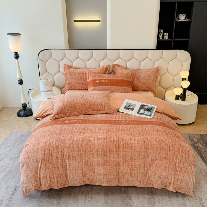 91家纺网 家纺一手货源 找家纺 喜四方 2025新款超细旦婴儿宝宝绒印花四件套 都市柏林