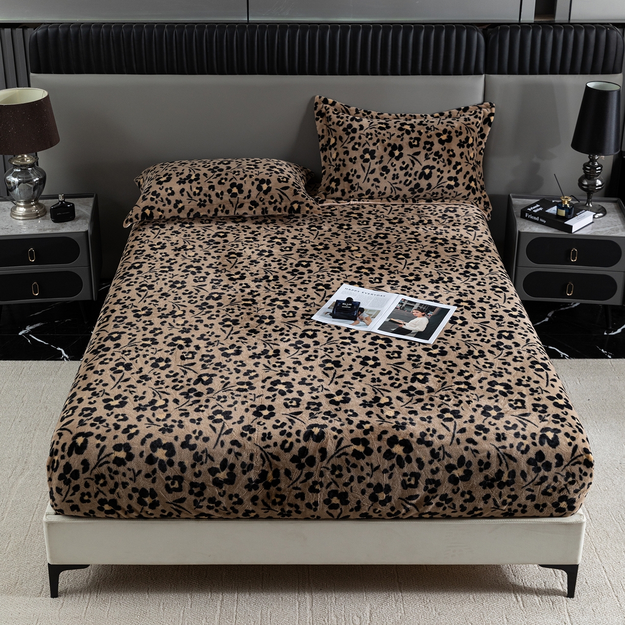 锦罗绣 2025新款全消光兔绒300克牛奶绒床笠 享乐一生