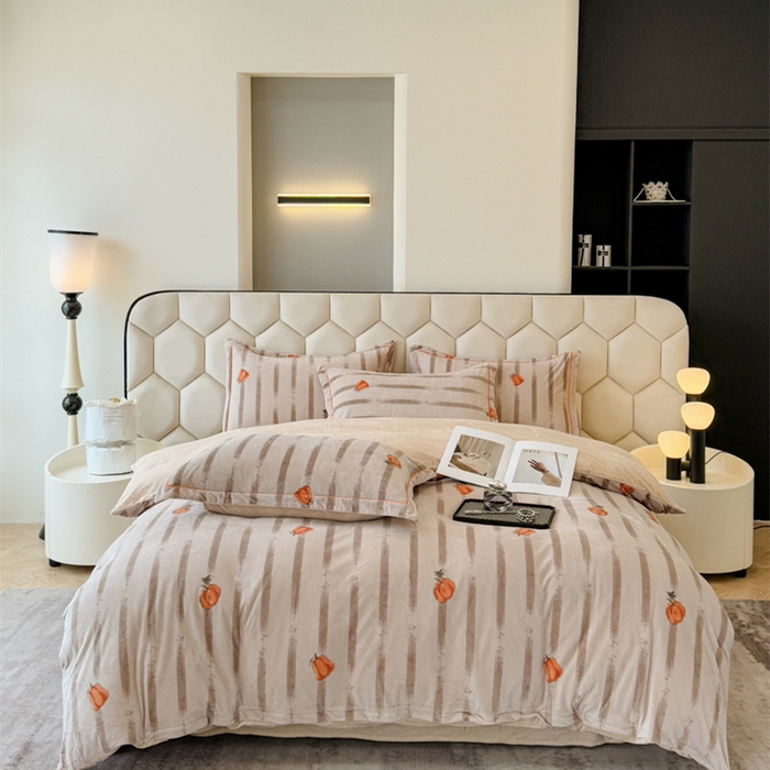 91家纺网 家纺一手货源 找家纺 喜四方 2025新款超细旦婴儿宝宝绒印花四件套 番禧