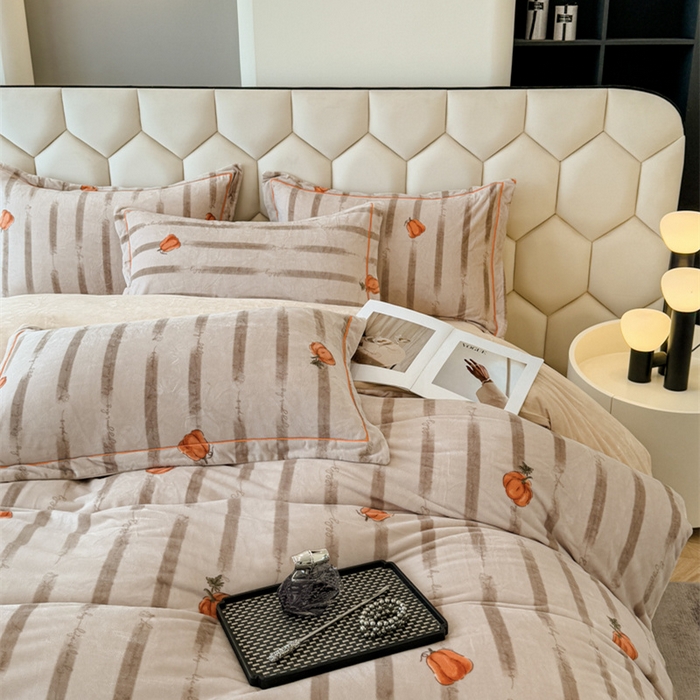 91家纺网 家纺一手货源 找家纺 喜四方 2025新款超细旦婴儿宝宝绒印花四件套 番禧