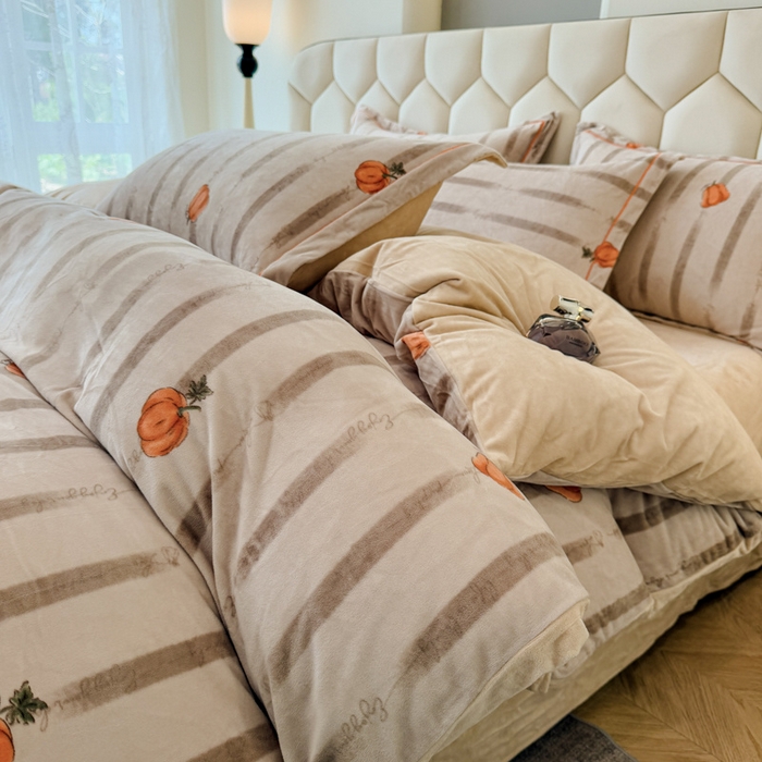 91家纺网 家纺一手货源 找家纺 喜四方 2025新款超细旦婴儿宝宝绒印花四件套 番禧