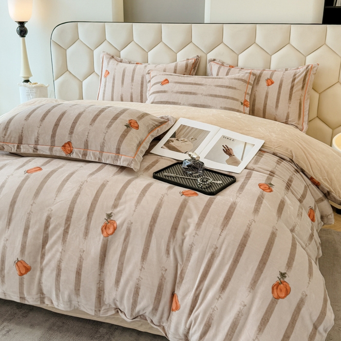 91家纺网 家纺一手货源 找家纺 喜四方 2025新款超细旦婴儿宝宝绒印花四件套 番禧