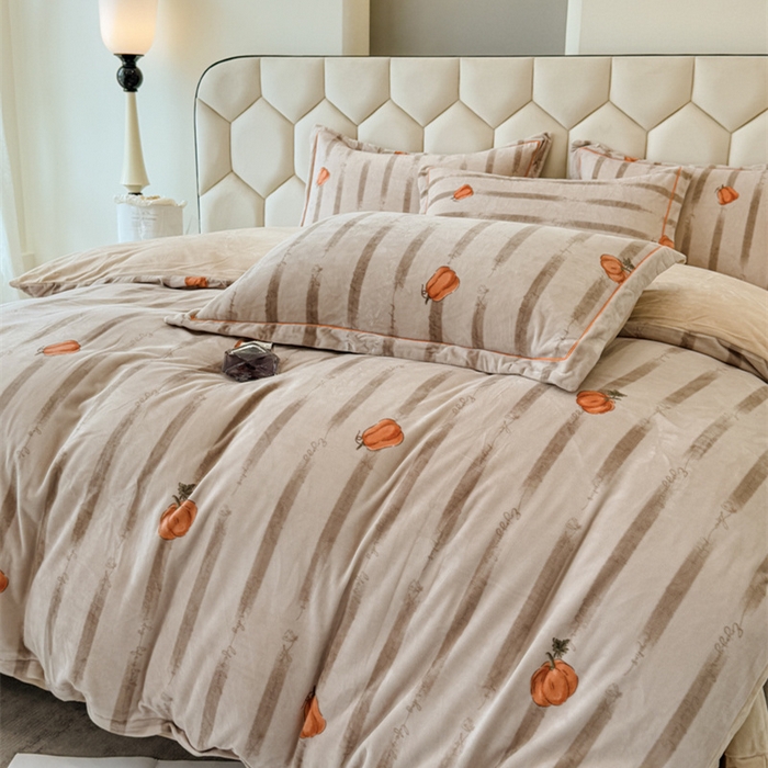 91家纺网 家纺一手货源 找家纺 喜四方 2025新款超细旦婴儿宝宝绒印花四件套 番禧