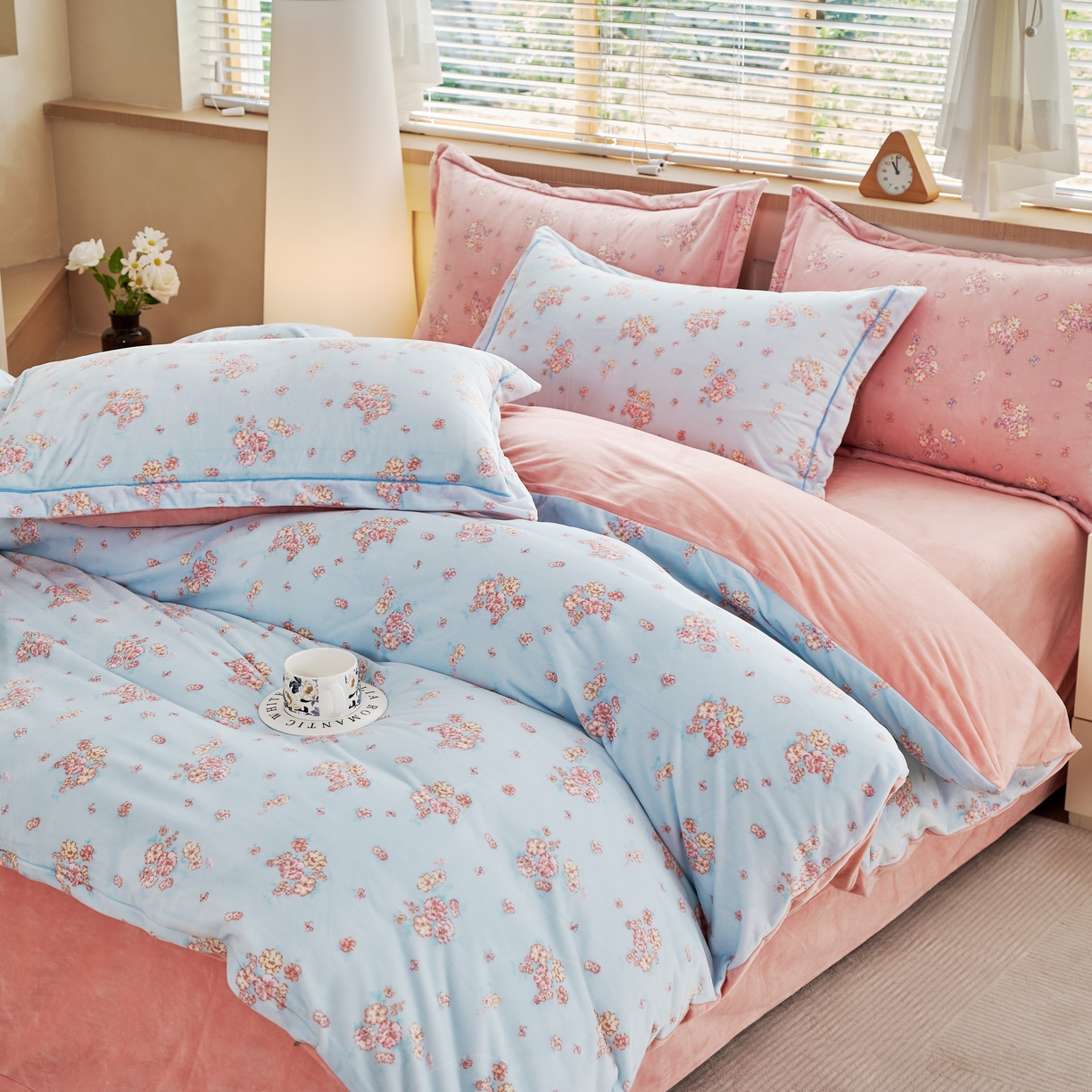 喜四方 2025新款超细旦婴儿宝宝绒印花四件套 花怡梦-兰