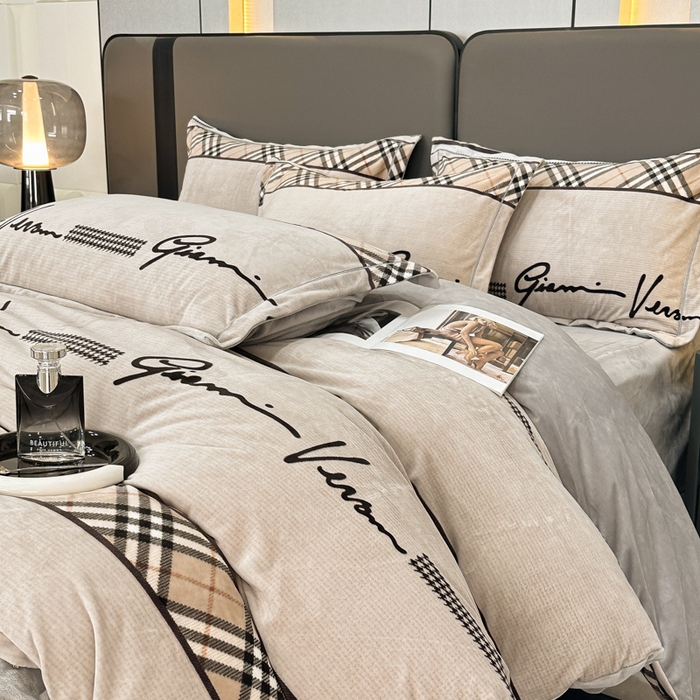 91家纺网 家纺一手货源 找家纺 喜四方 2025新款超细旦婴儿宝宝绒印花四件套 罗拉