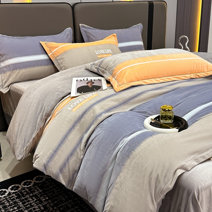 91家纺网 家纺一手货源 找家纺 喜四方 2025新款超细旦婴儿宝宝绒印花四件套 美好生活