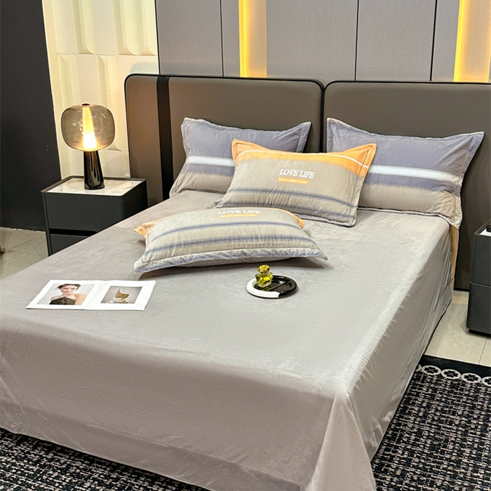 91家纺网 家纺一手货源 找家纺 喜四方 2025新款超细旦婴儿宝宝绒印花四件套 美好生活