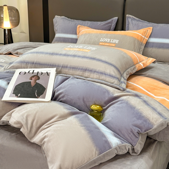 91家纺网 家纺一手货源 找家纺 喜四方 2025新款超细旦婴儿宝宝绒印花四件套 美好生活