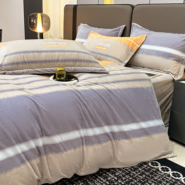 91家纺网 家纺一手货源 找家纺 喜四方 2025新款超细旦婴儿宝宝绒印花四件套 美好生活