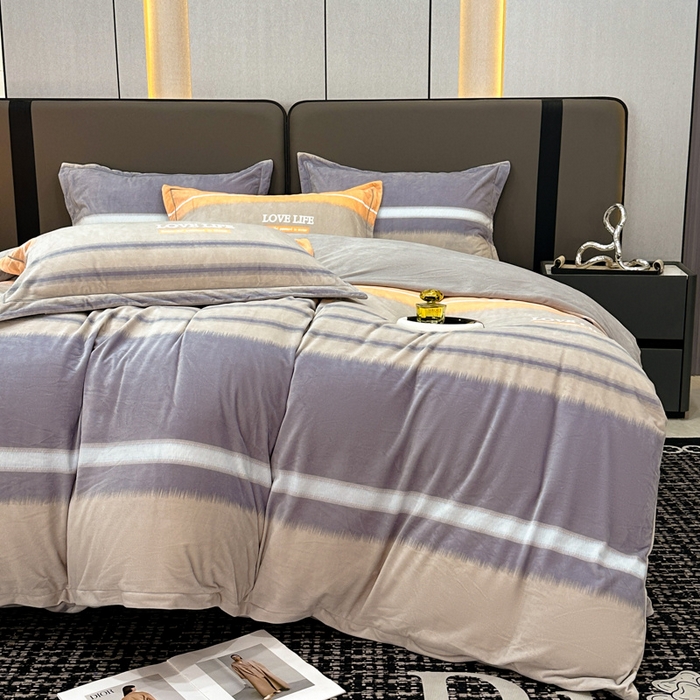 91家纺网 家纺一手货源 找家纺 喜四方 2025新款超细旦婴儿宝宝绒印花四件套 美好生活