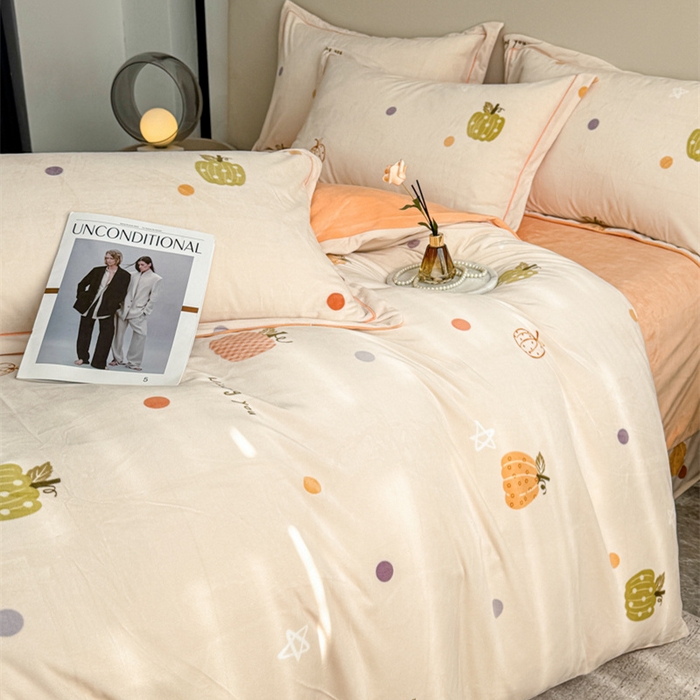 91家纺网 家纺一手货源 找家纺 喜四方 2025新款超细旦婴儿宝宝绒印花四件套 梦幻乐园 -米