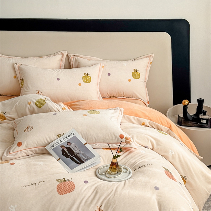 91家纺网 家纺一手货源 找家纺 喜四方 2025新款超细旦婴儿宝宝绒印花四件套 梦幻乐园 -米