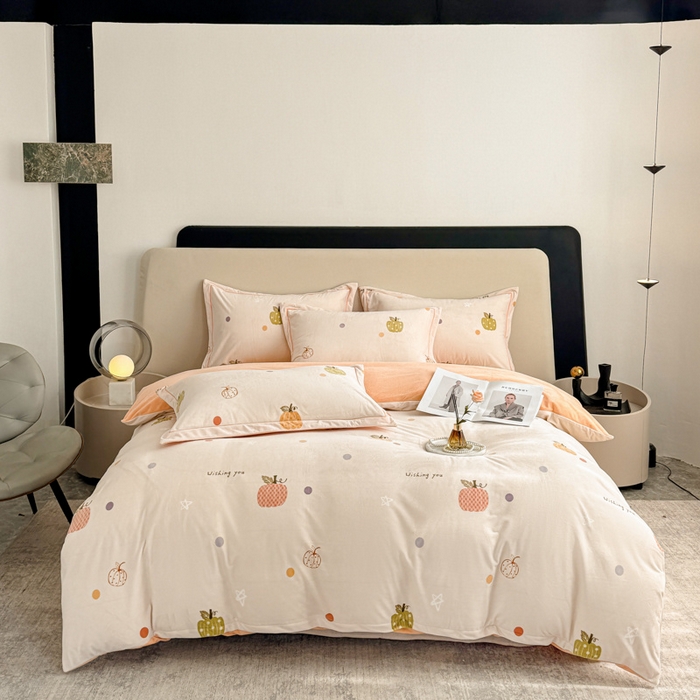 91家纺网 家纺一手货源 找家纺 喜四方 2025新款超细旦婴儿宝宝绒印花四件套 梦幻乐园 -米