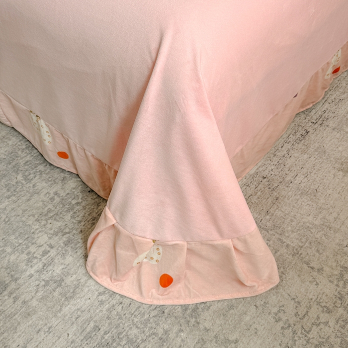 91家纺网 家纺一手货源 找家纺 喜四方 2025新款超细旦婴儿宝宝绒印花四件套 梦幻乐园-粉