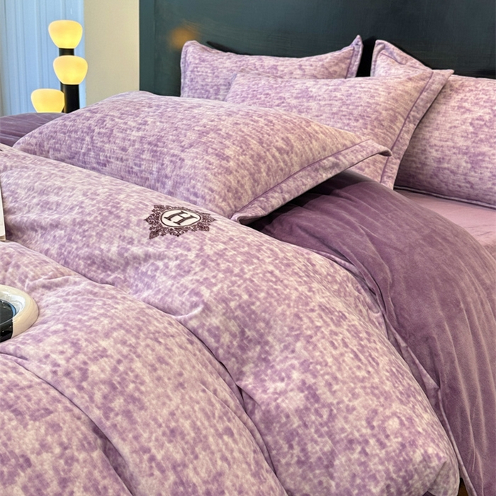 喜四方 2025新款超细旦婴儿宝宝绒印花四件套 暮光之城紫