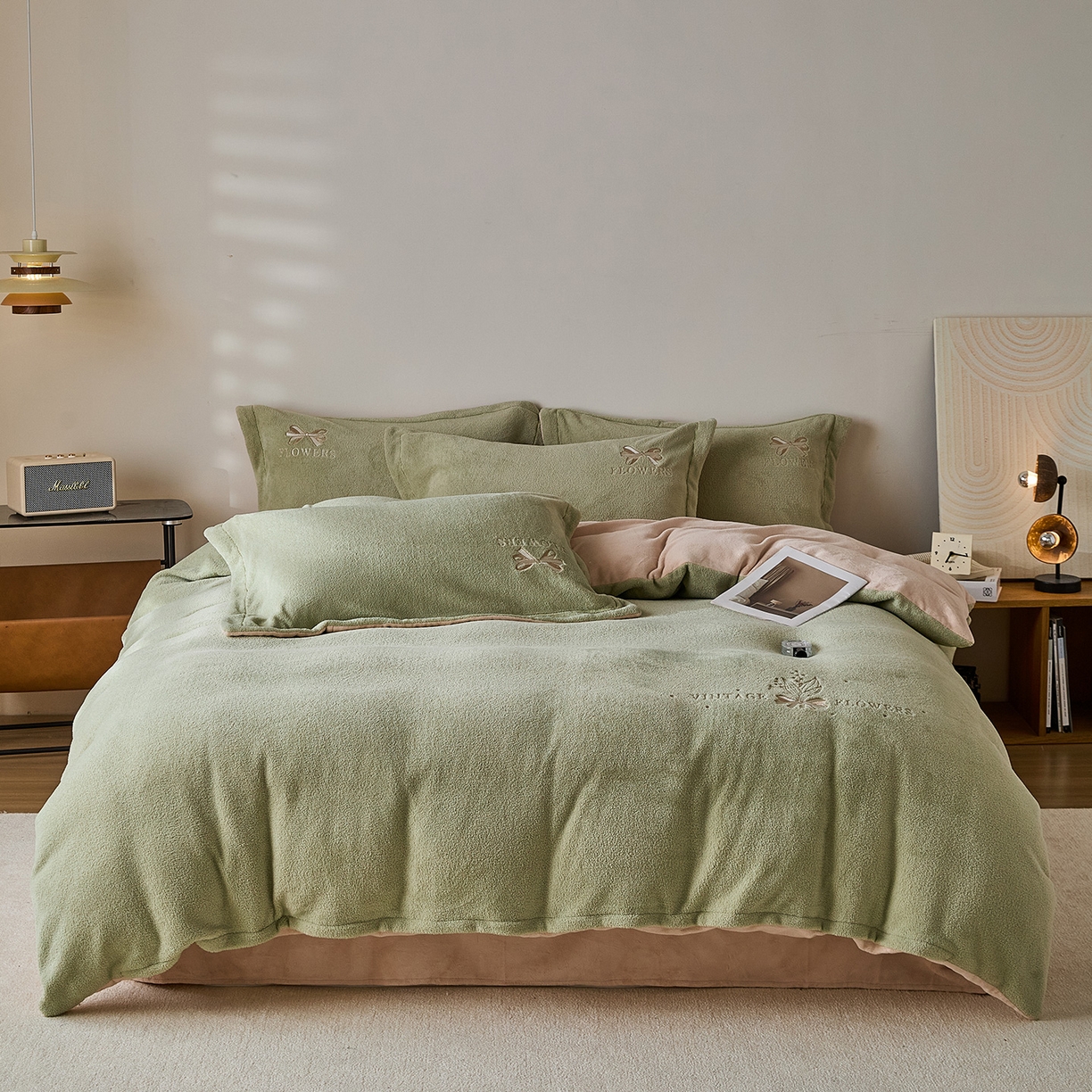 91家纺网 家纺一手货源 找家纺 （总）锦罗绣 2025新款雪尼绒艾尼绒230克全消光绣花系列四件套