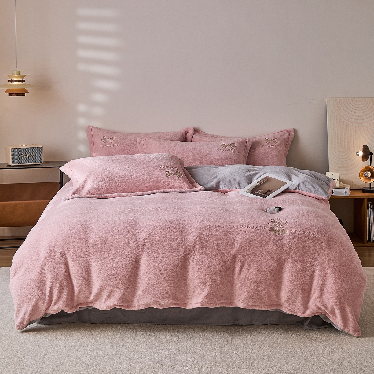 91家纺网 家纺一手货源 找家纺 （总）锦罗绣 2025新款雪尼绒艾尼绒230克全消光绣花系列四件套