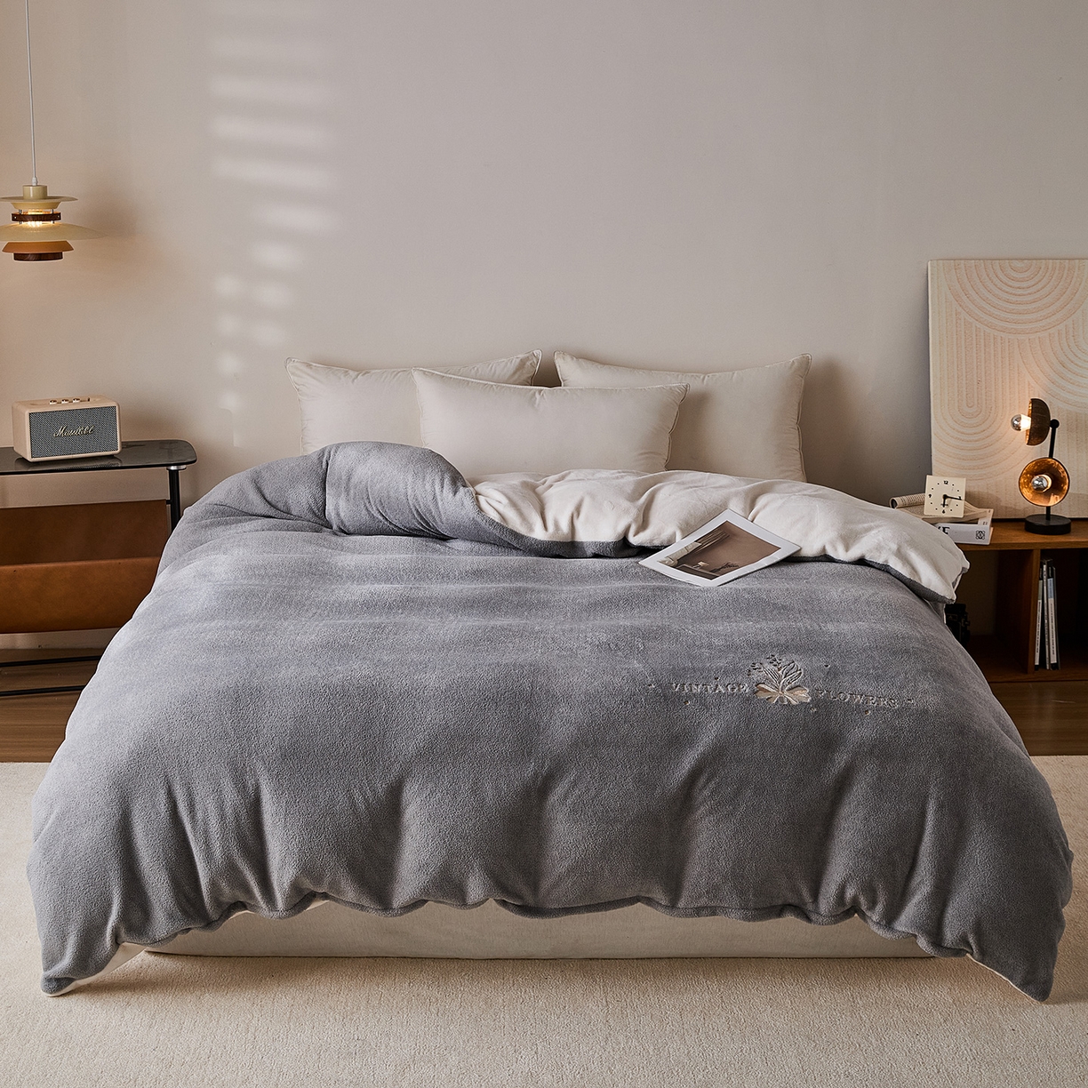 （总）锦罗绣 2025新款雪尼绒艾尼绒230克全消光绣花系列单被套