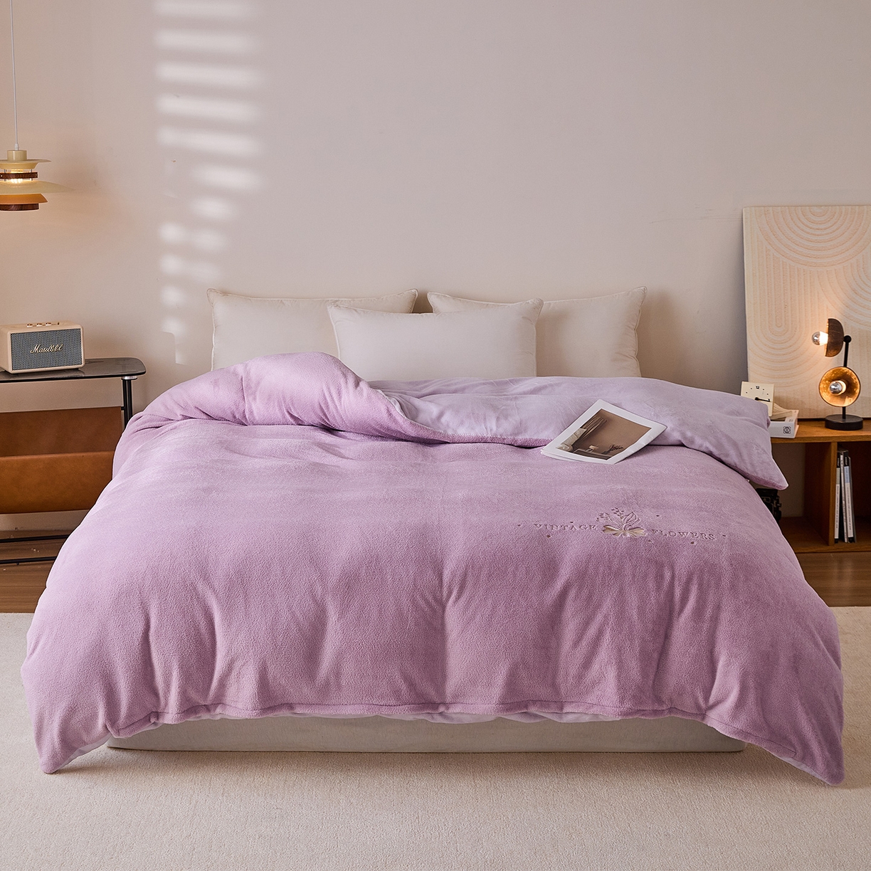 91家纺网 家纺一手货源 找家纺 （总）锦罗绣 2025新款雪尼绒艾尼绒230克全消光绣花系列单被套