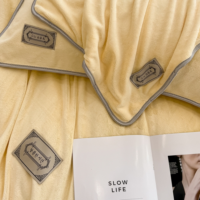 91家纺网 家纺一手货源 找家纺 眠博士 2025新款时尚款牛奶绒加厚保暖四件套四件套 时尚款-鹅黄