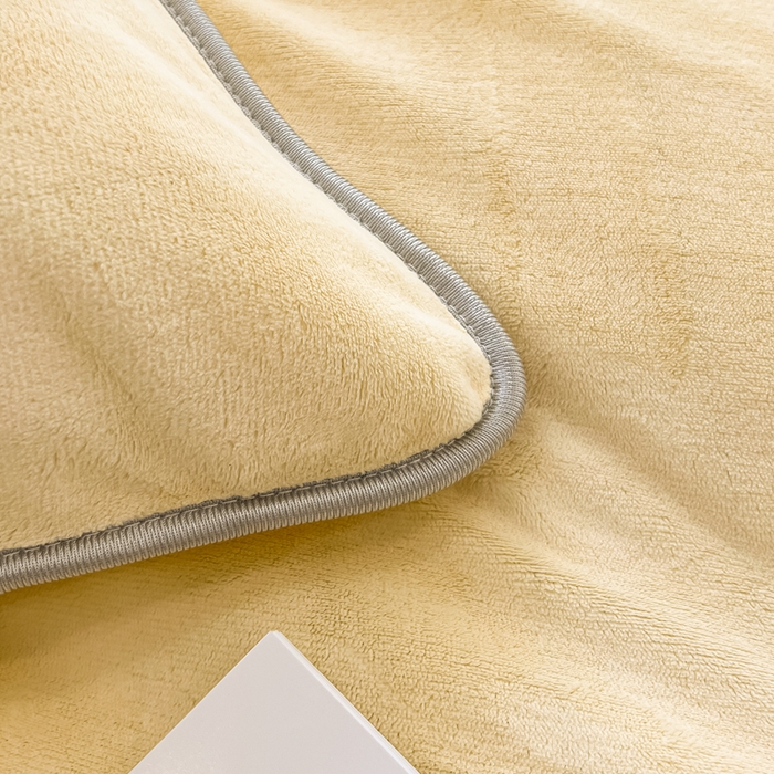 91家纺网 家纺一手货源 找家纺 眠博士 2025新款时尚款牛奶绒加厚保暖四件套四件套 时尚款-鹅黄