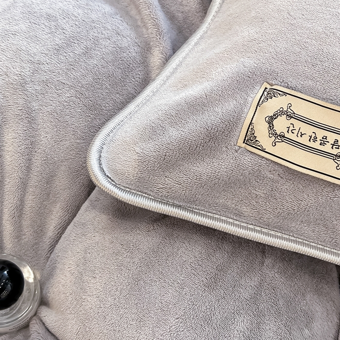 91家纺网 家纺一手货源 找家纺 眠博士 2025新款时尚款牛奶绒加厚保暖四件套四件套 时尚款-浅灰