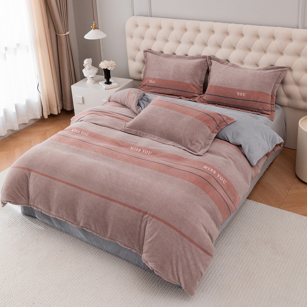 91家纺网 家纺一手货源 找家纺 （总）锦罗绣 2025新款230克牛奶绒印花单被套