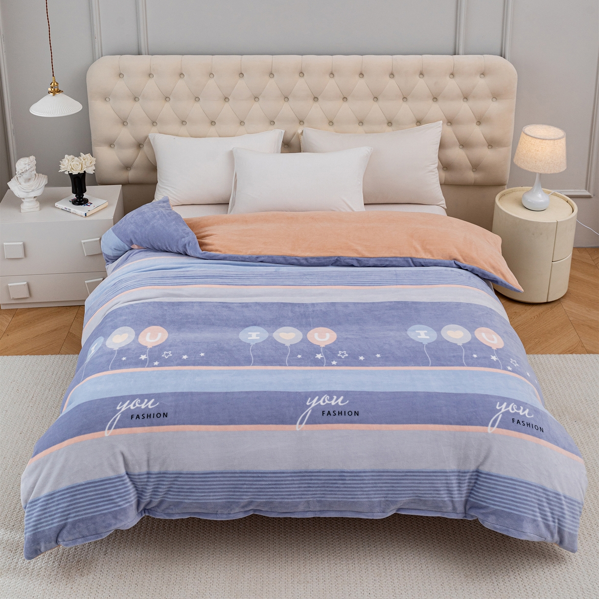 91家纺网 家纺一手货源 找家纺 （总）锦罗绣 2025新款230克牛奶绒印花单被套