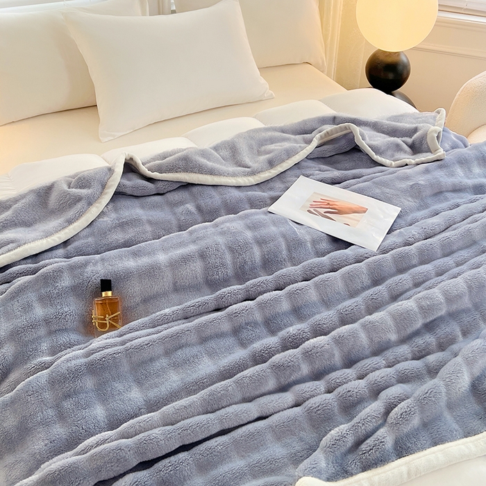 91家纺网 家纺一手货源 找家纺 （总）贝拉梦家纺 2025新款加厚保暖托卡斯兔毛绒毛毯多功能毯子保暖盖毯毯子