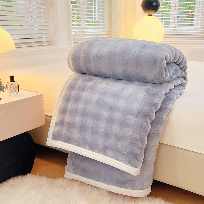 91家纺网 家纺一手货源 找家纺 贝拉梦家纺 2025新款加厚保暖托卡斯兔毛绒毛毯多功能毯子保暖盖毯毯子 圣帝兰