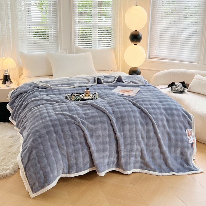 91家纺网 家纺一手货源 找家纺 贝拉梦家纺 2025新款加厚保暖托卡斯兔毛绒毛毯多功能毯子保暖盖毯毯子 圣帝兰