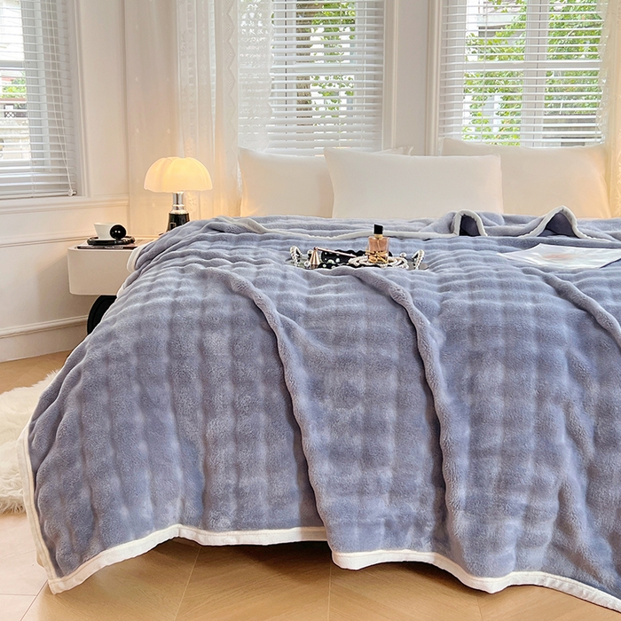 91家纺网 家纺一手货源 找家纺 贝拉梦家纺 2025新款加厚保暖托卡斯兔毛绒毛毯多功能毯子保暖盖毯毯子 圣帝兰