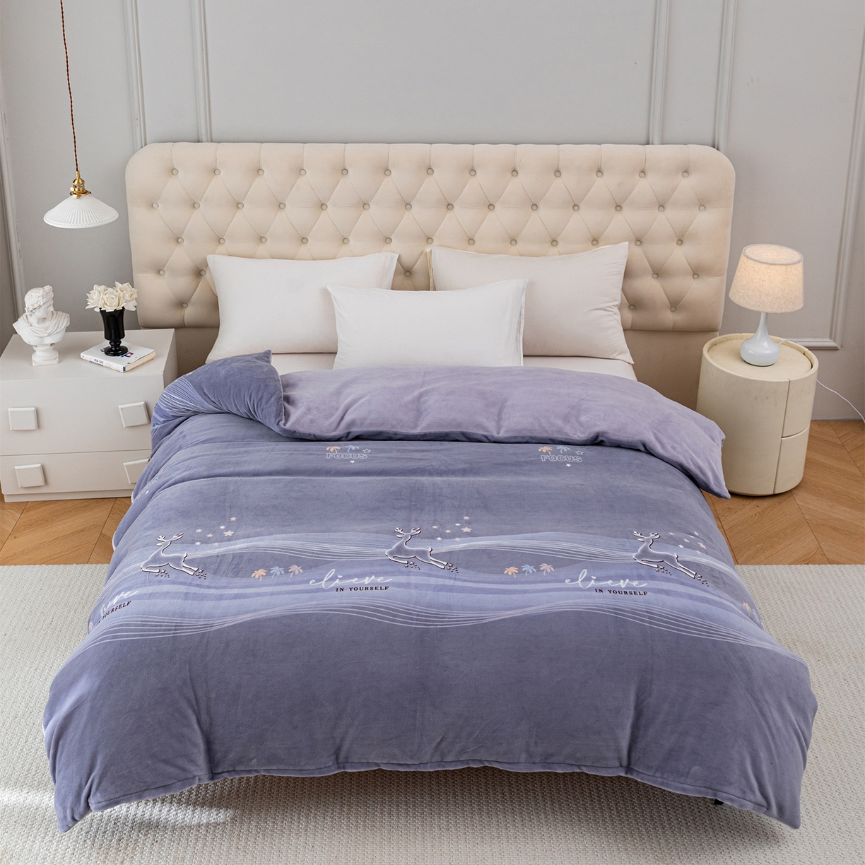 锦罗绣 2025新款230克牛奶绒印花单被套 匆匆那年