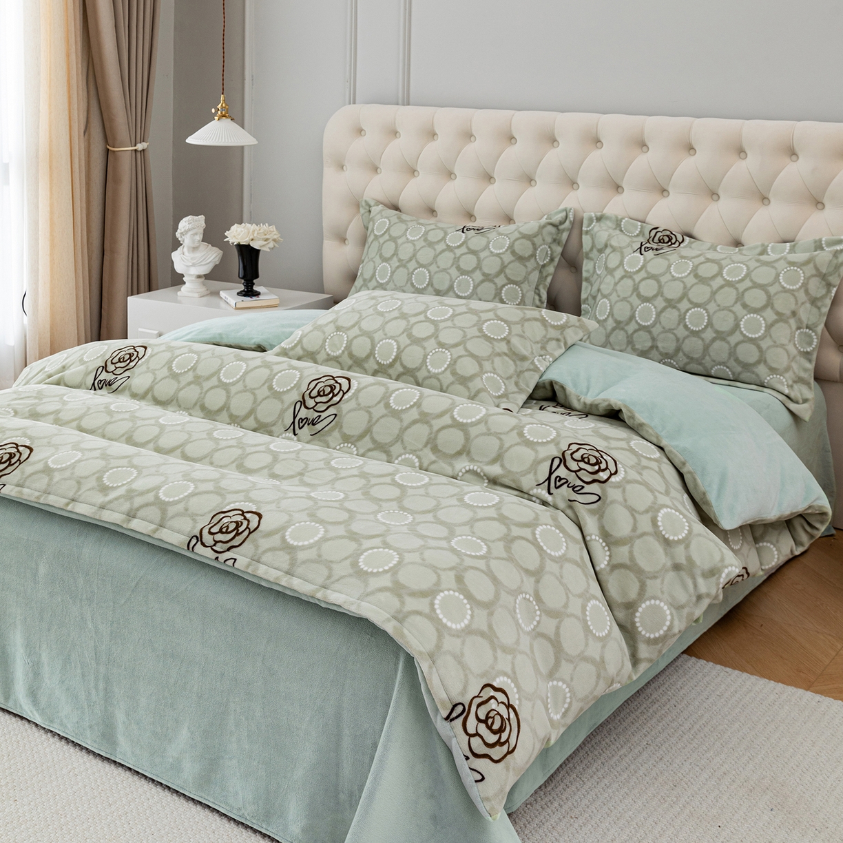 91家纺网 家纺一手货源 找家纺 锦罗绣 2025新款230克牛奶绒印花单被套 等待