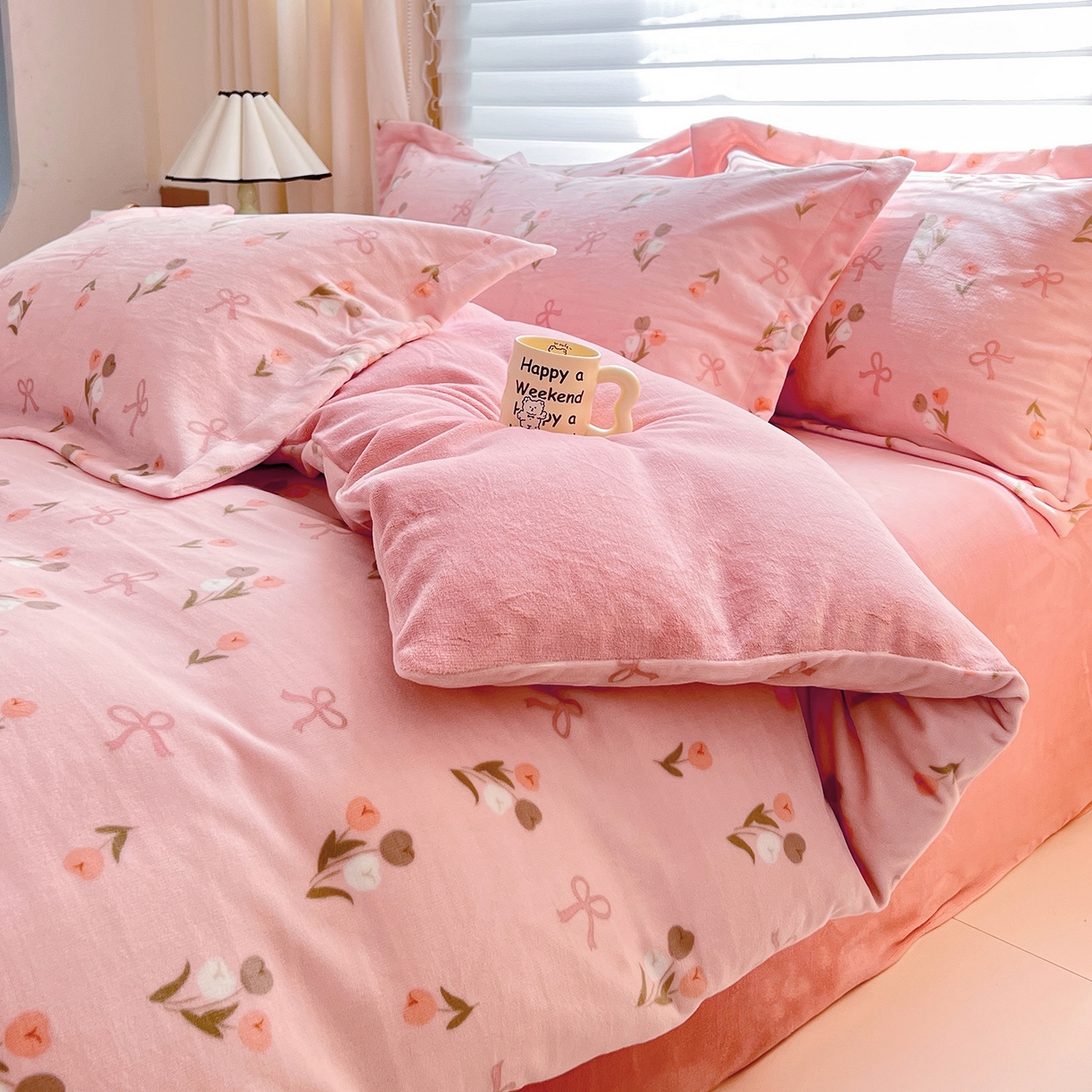 91家纺网 家纺一手货源 找家纺 锦罗绣 2025新款230克牛奶绒印花单被套 郁金香