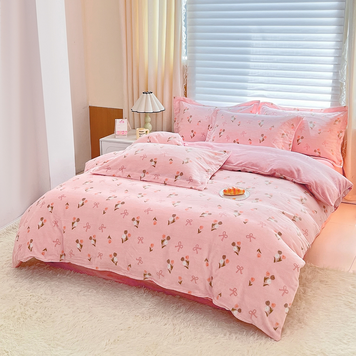 91家纺网 家纺一手货源 找家纺 锦罗绣 2025新款230克牛奶绒印花单被套 郁金香