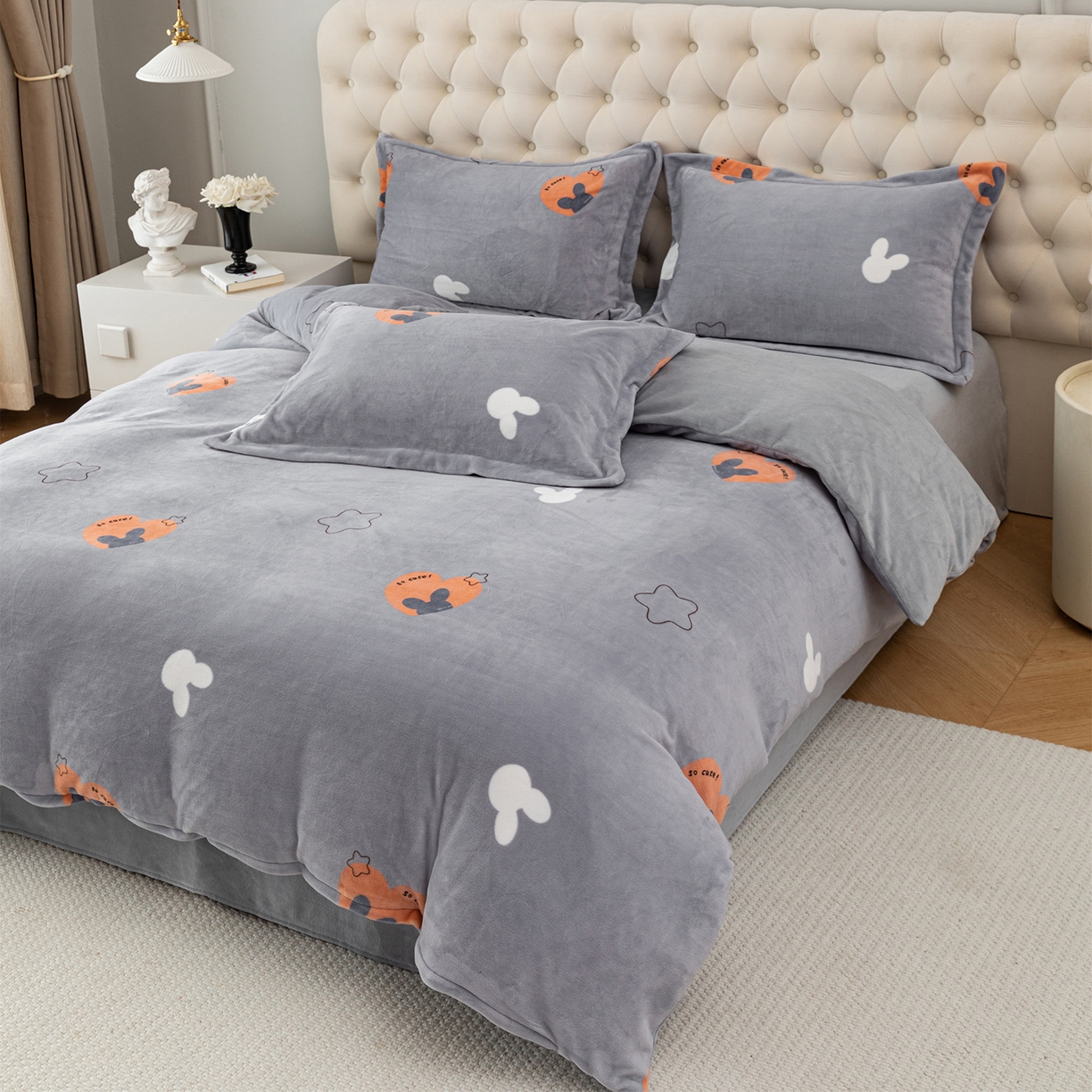 91家纺网 家纺一手货源 找家纺 锦罗绣 2025新款230克牛奶绒印花单被套 遇见