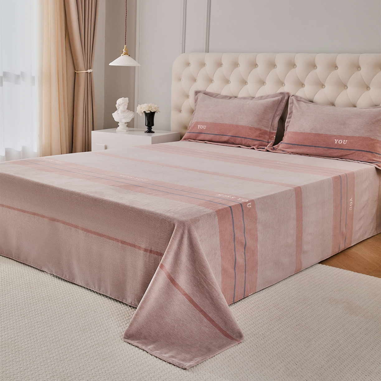 91家纺网 家纺一手货源 找家纺 （总）锦罗绣 2025新款230克牛奶绒印花单床单