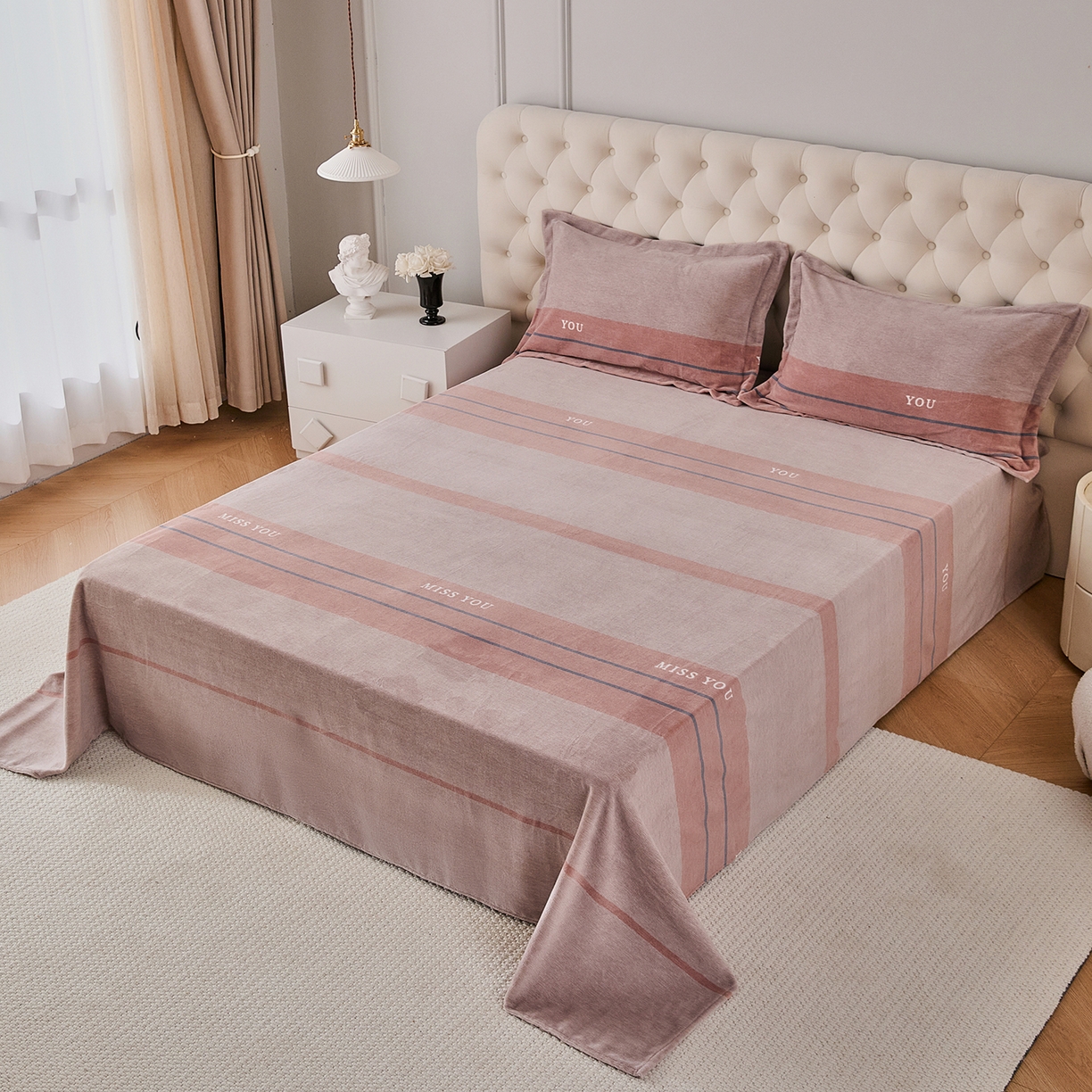 91家纺网 家纺一手货源 找家纺 （总）锦罗绣 2025新款230克牛奶绒印花单床单