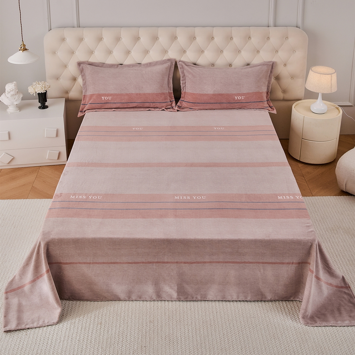 91家纺网 家纺一手货源 找家纺 （总）锦罗绣 2025新款230克牛奶绒印花单床单