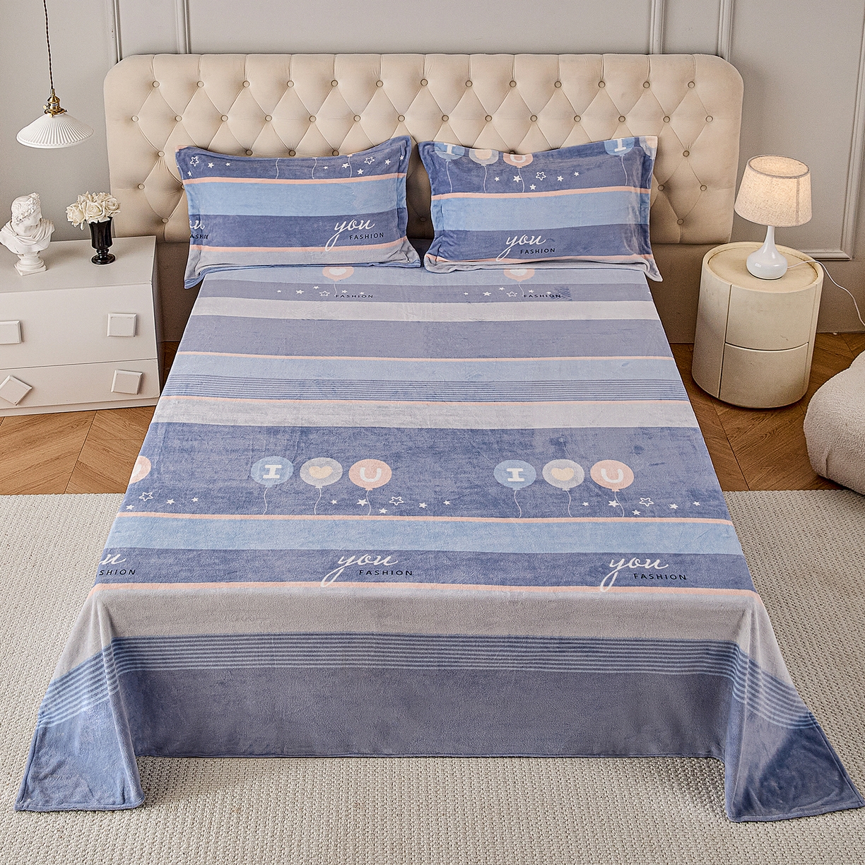 91家纺网 家纺一手货源 找家纺 （总）锦罗绣 2025新款230克牛奶绒印花单床单