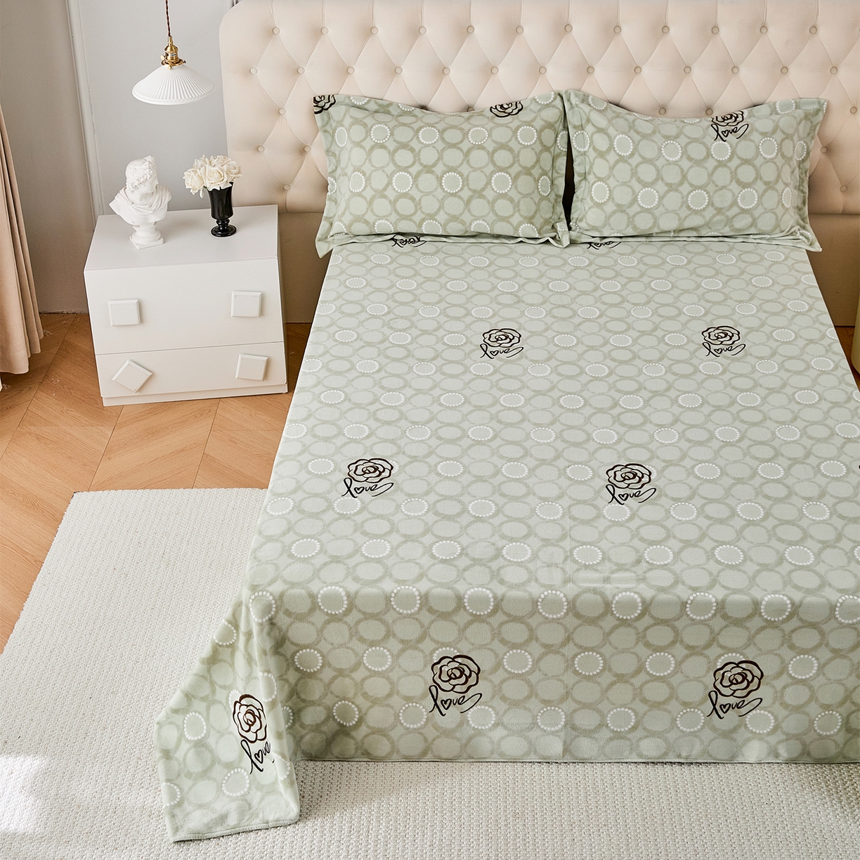 91家纺网 家纺一手货源 找家纺 锦罗绣 2025新款230克牛奶绒印花单床单 等待