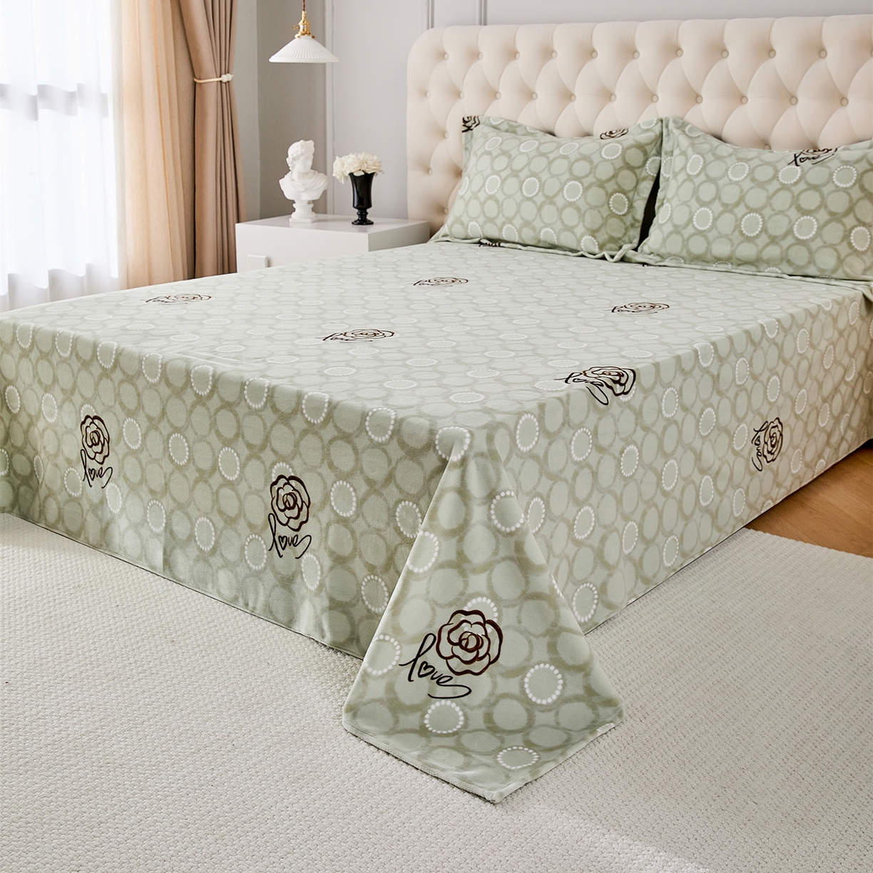 91家纺网 家纺一手货源 找家纺 锦罗绣 2025新款230克牛奶绒印花单床单 等待