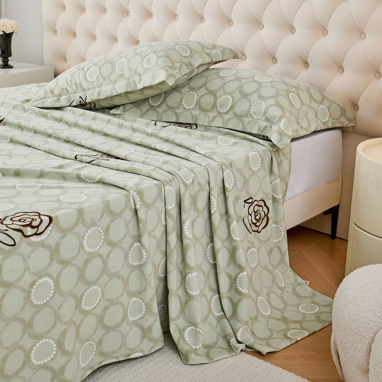 91家纺网 家纺一手货源 找家纺 锦罗绣 2025新款230克牛奶绒印花单床单 等待