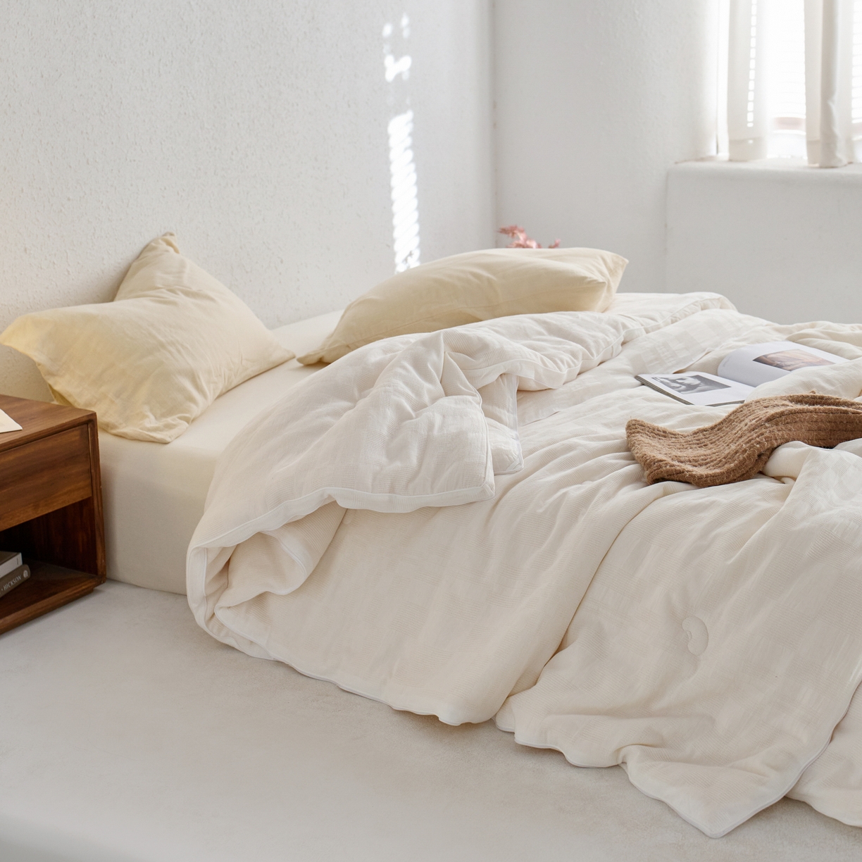 91家纺网 家纺一手货源 找家纺 （总）纪梵茜 2025新款李官奇正品授权55%大豆拉链子母被芯二合一双胎被子全棉华夫格四季被纯棉冬被