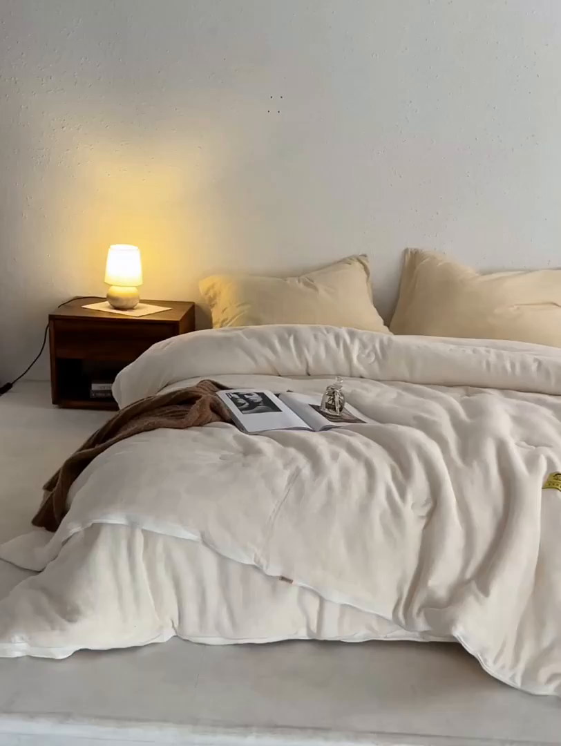 91家纺网 家纺一手货源 找家纺 纪梵茜 2025新款李官奇正品授权55%大豆拉链子母被芯二合一双胎被子全棉华夫格四季被纯棉冬被 大豆子母被-宝铂