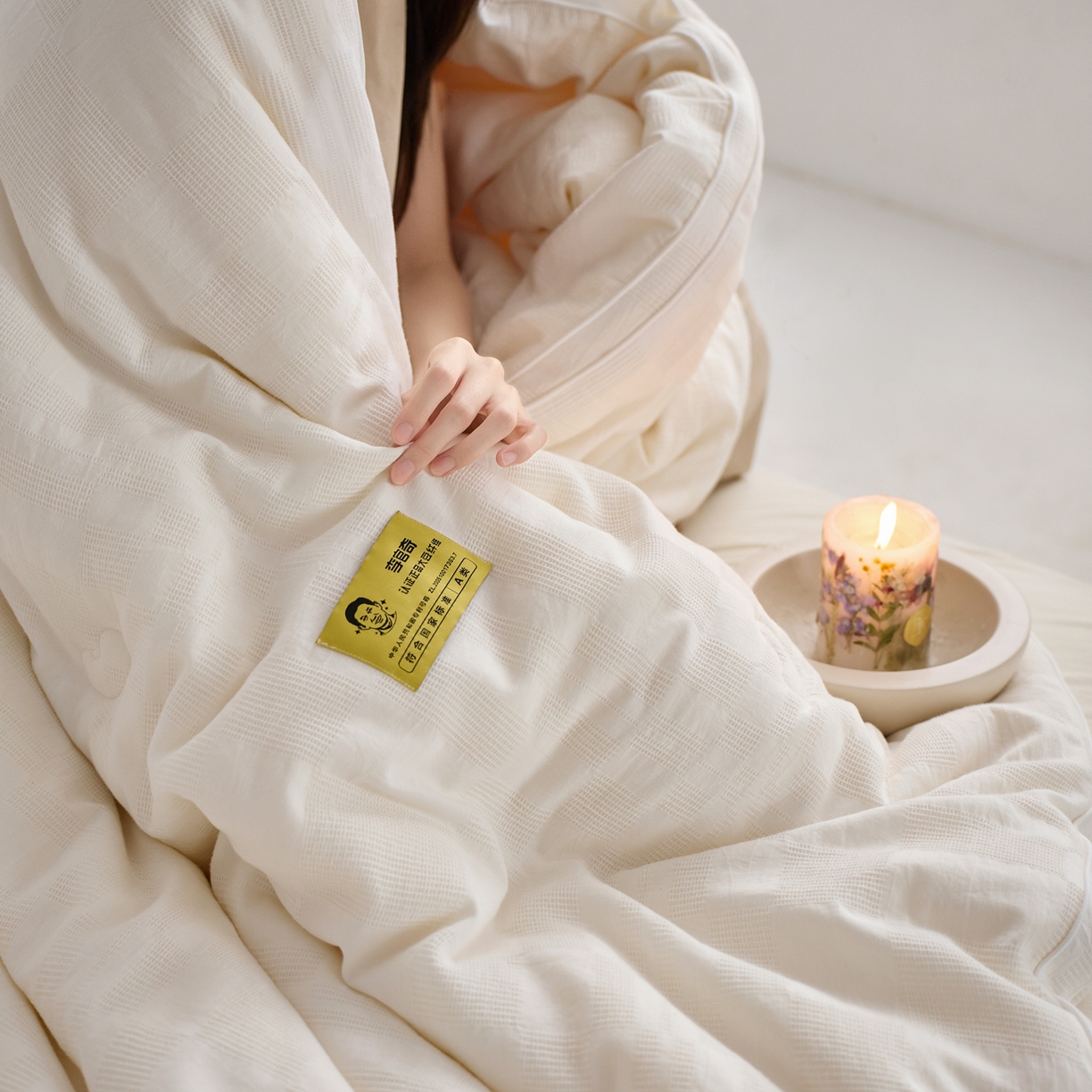 纪梵茜 2025新款李官奇正品授权55%大豆拉链子母被芯二合一双胎被子全棉华夫格四季被纯棉冬被 大豆被-宝铂