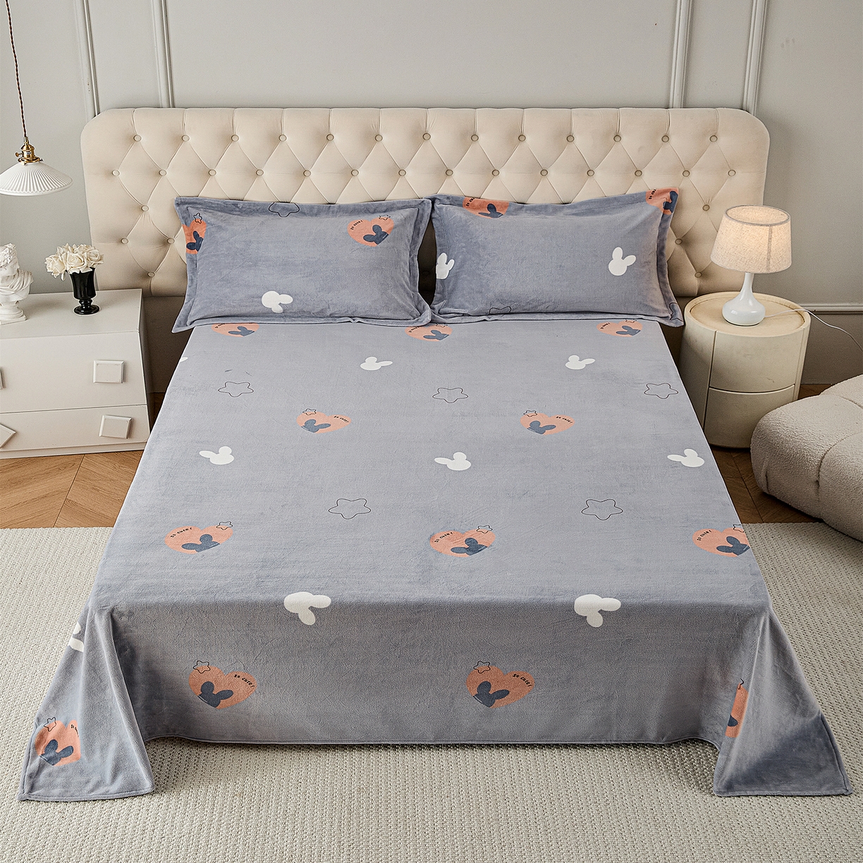 锦罗绣 2025新款230克牛奶绒印花单床单 遇见